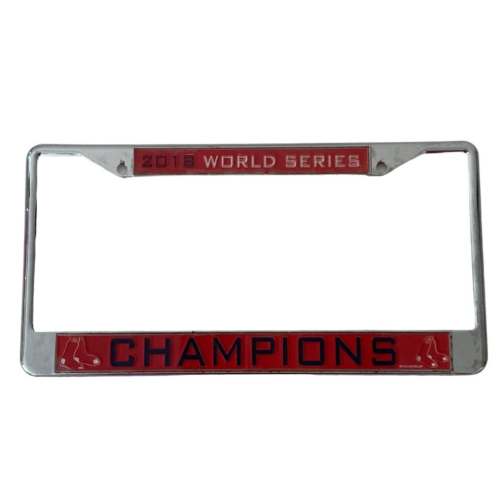 Boston Red Sox 2018 Champions Frame Chrome Metal License Plate Cover Baseball